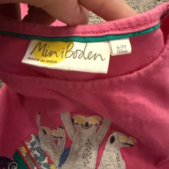 Mini Boden Lemur Giraffe Amusement Park Appliqué Top Sz 6-7 - Picture 5 of 5